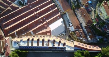 Vista aérea do Hotel das Virtudes, no Porto.